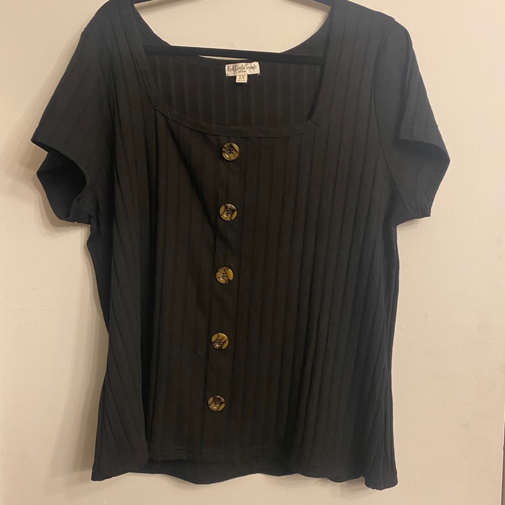 Black Button Top